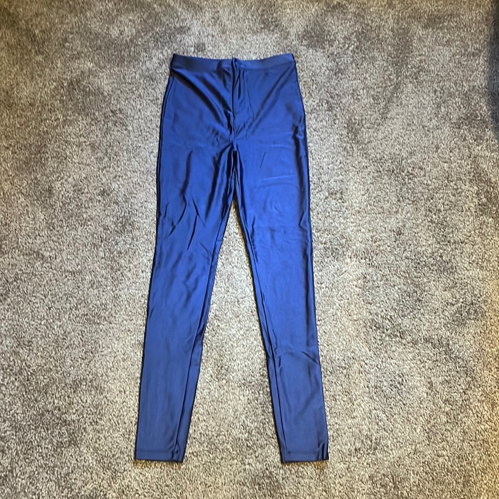 Navy Shiny Pants